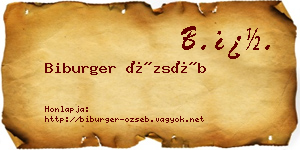 Biburger Özséb névjegykártya